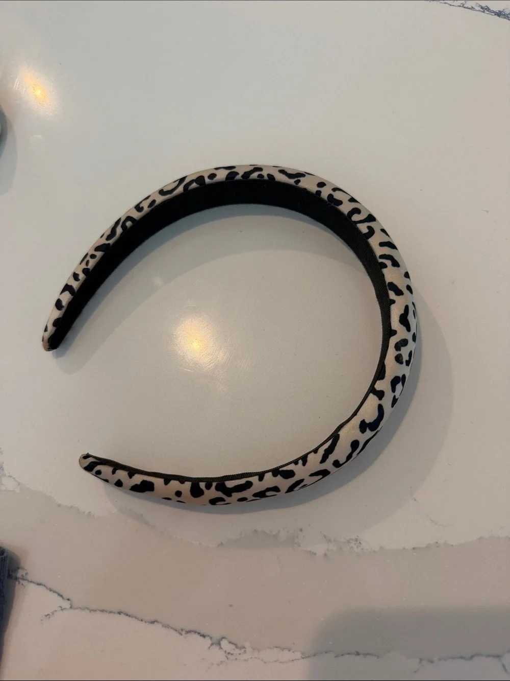 Leopard Print Padded Headband - Black & Cream Women’s Hair Accessory